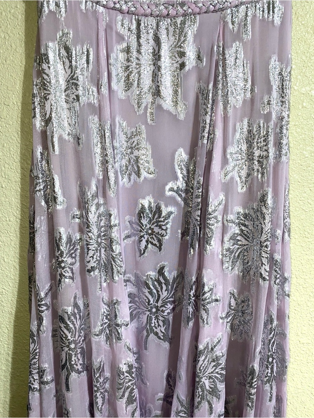 NWT Ieena for Mac Duggal Lilac Braided Strap A-line Floral Gown 9310 Size 6 - Picture 6 of 16